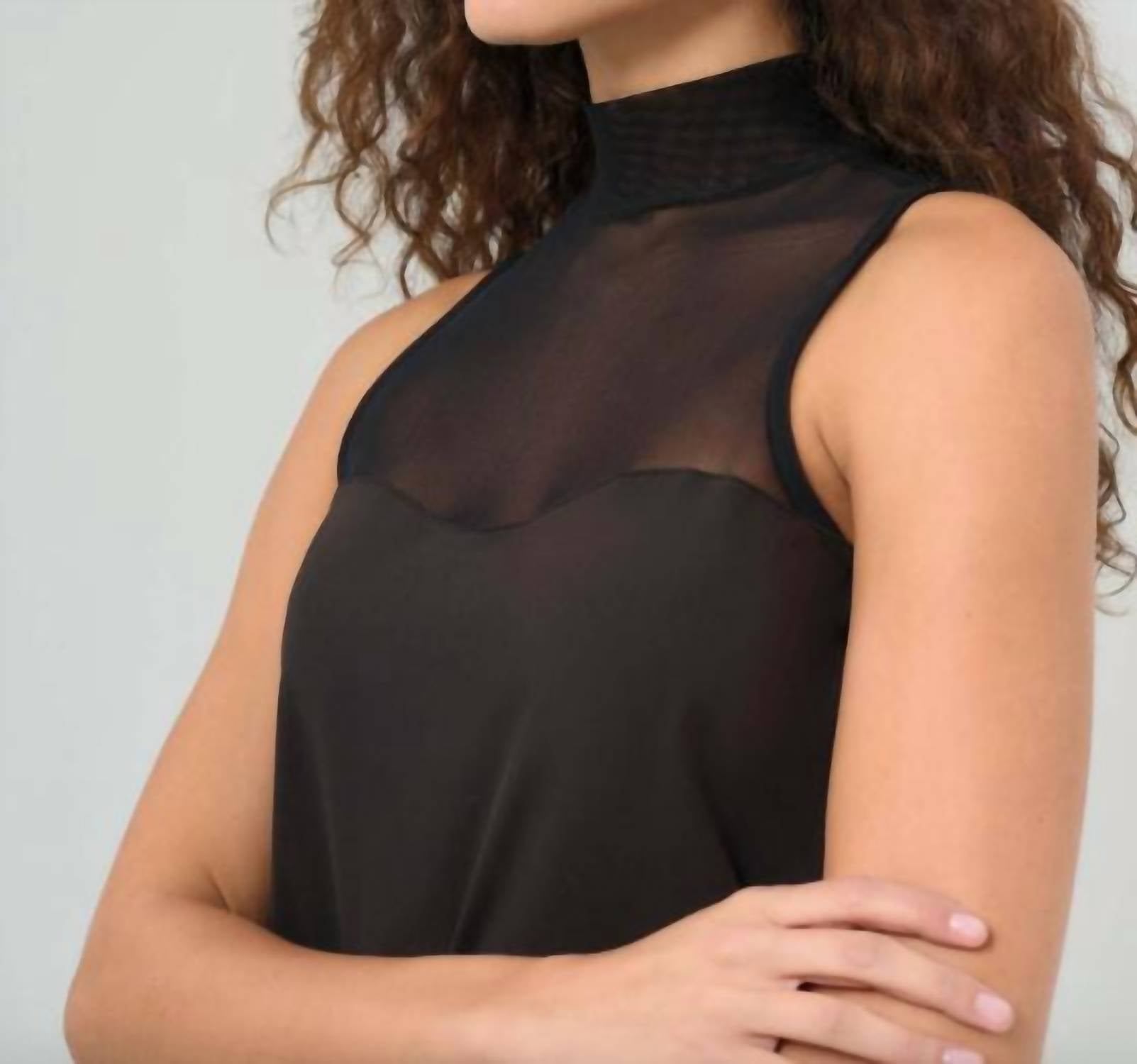 Anatomie - Ellen Sleeveless Mesh Mockneck Top