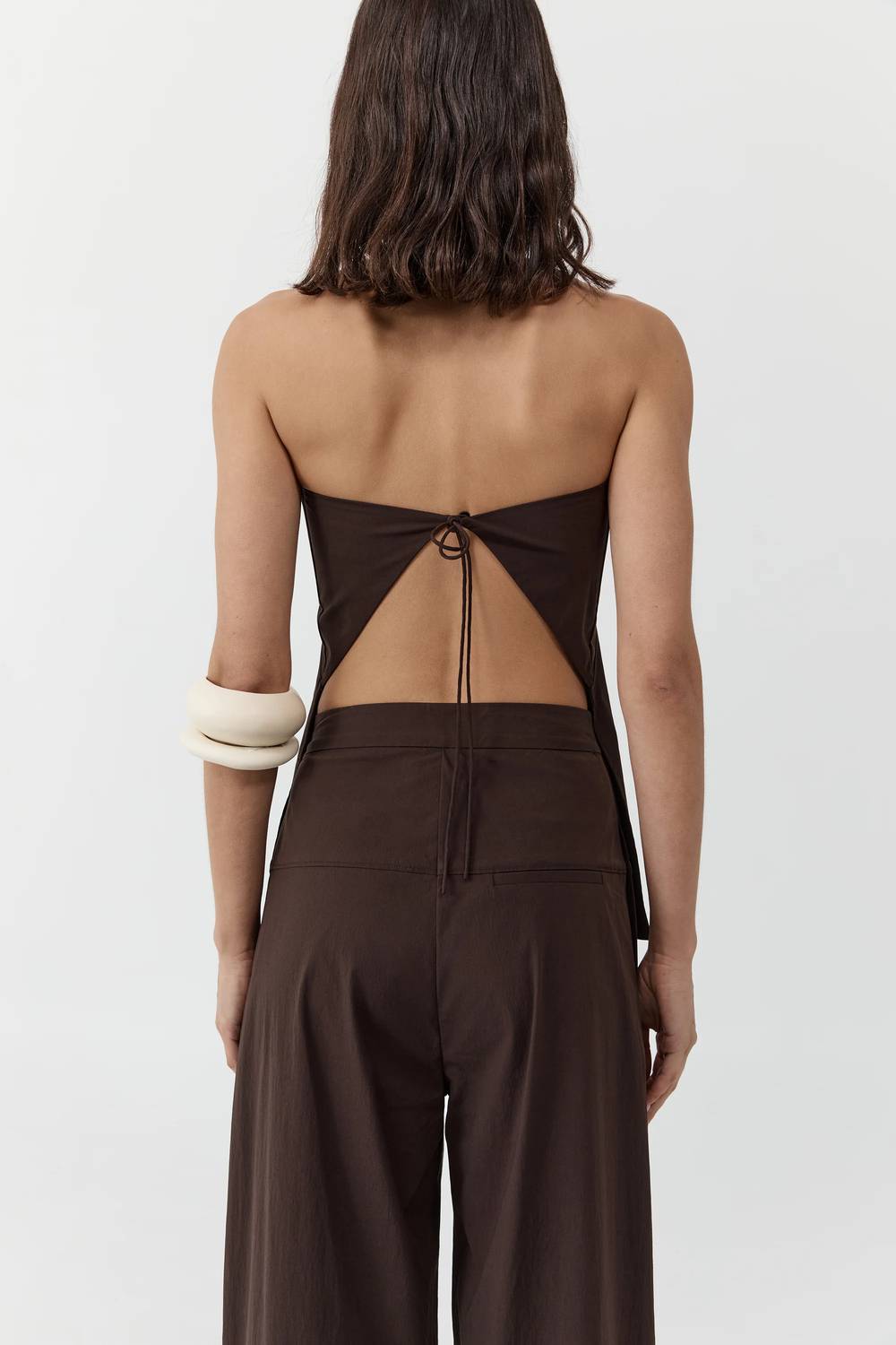 St. Agni - Strapless Rouleau Tie Top