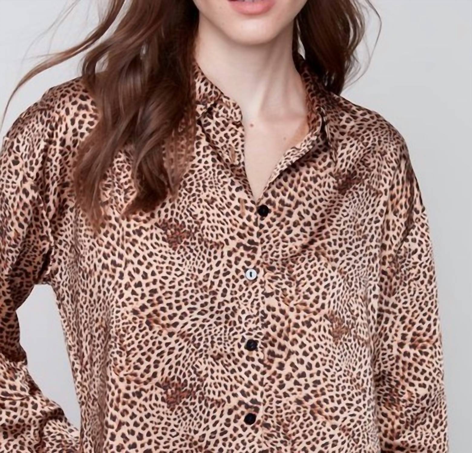 Charlie B - Long Sleeve Satin Blouse