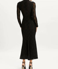 BARDOT Harlyn Lace Maxi Dress in black - women's dress - detail view
