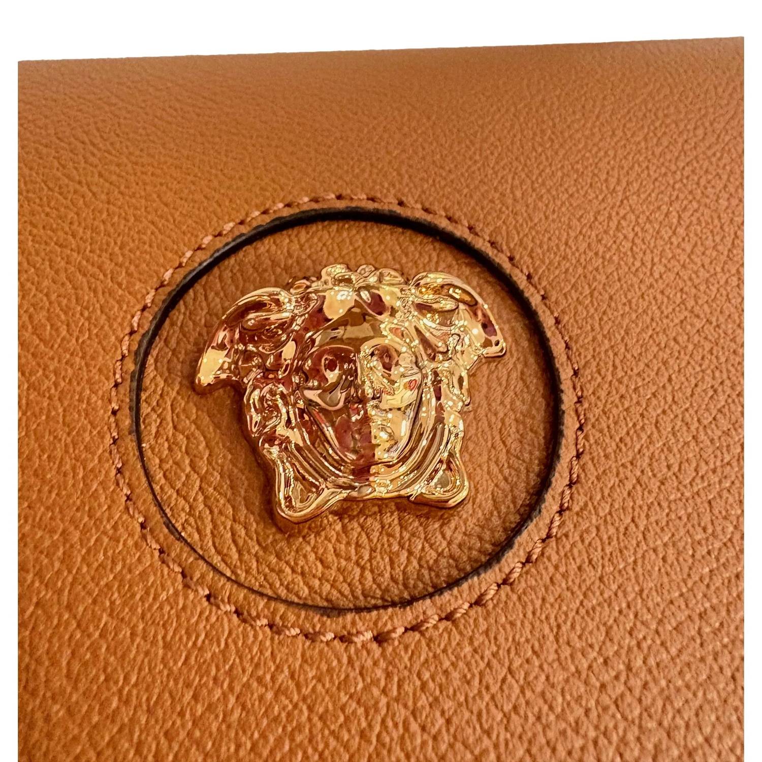 Versace - Women's La Medusa Vitello Leather Half Moon Crossbody Bag