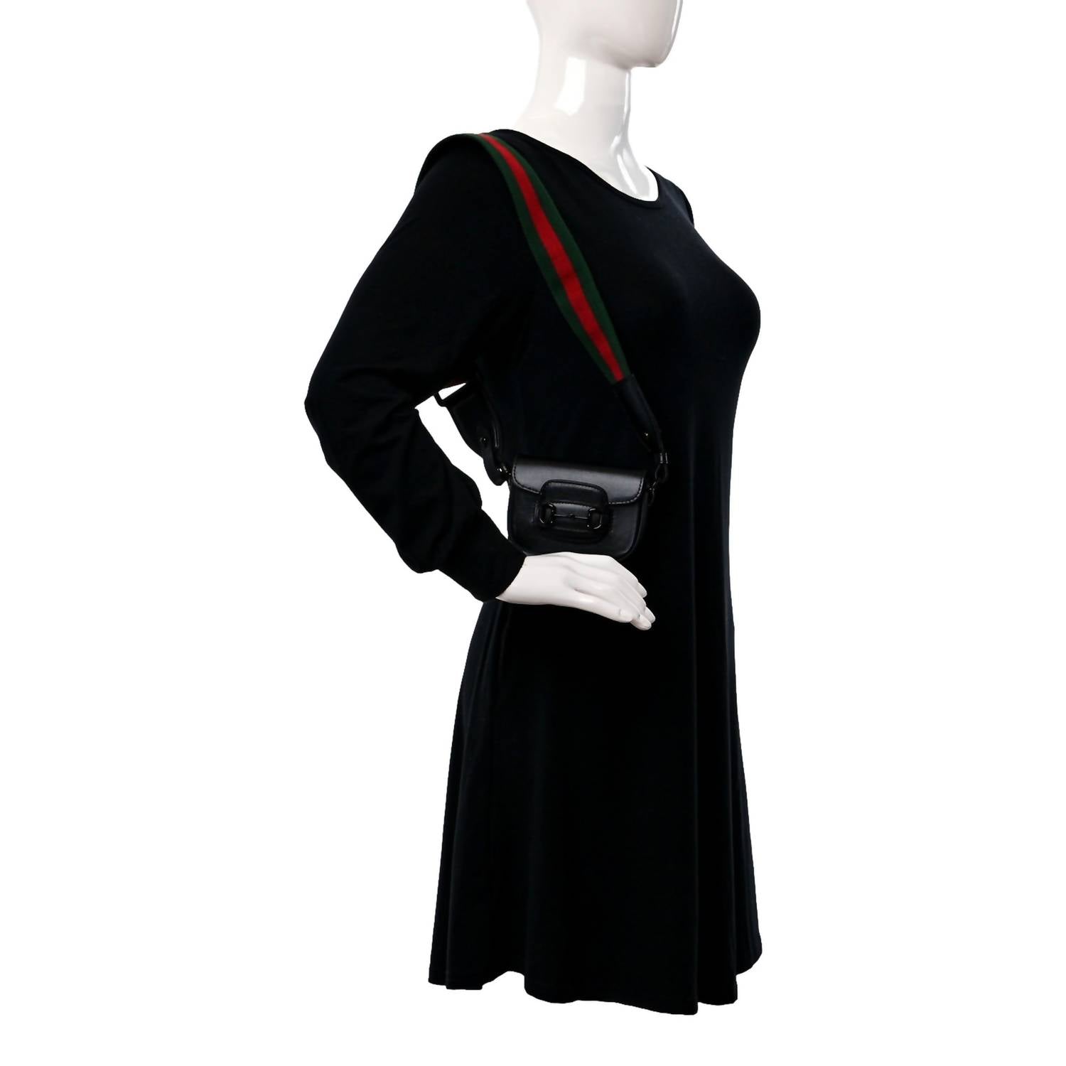 Gucci - Women's Azalea Calfskin Web Monochrome Horsebit 1955 Mini Handbag