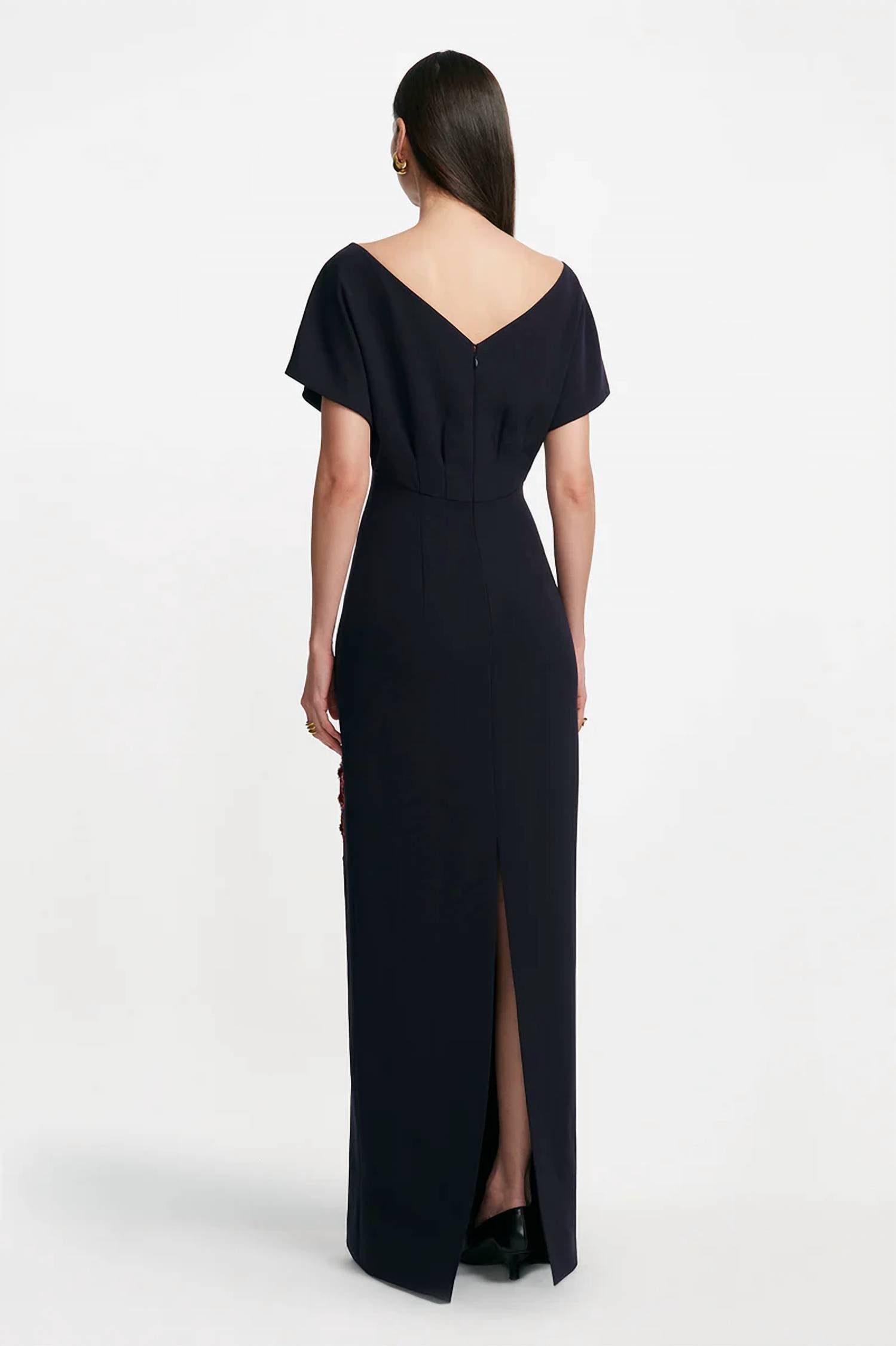 Lela Rose - Savannah Dolman-inspired Cape Cap Sleeves Gown
