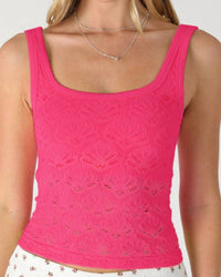 Nikibiki - Flock Floral Textured Lace Tank