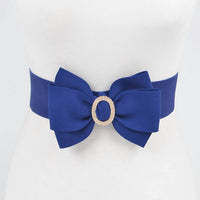 3Am By H&D Accessories - Women's Rhinestone Bow Buckle Stretch Belt