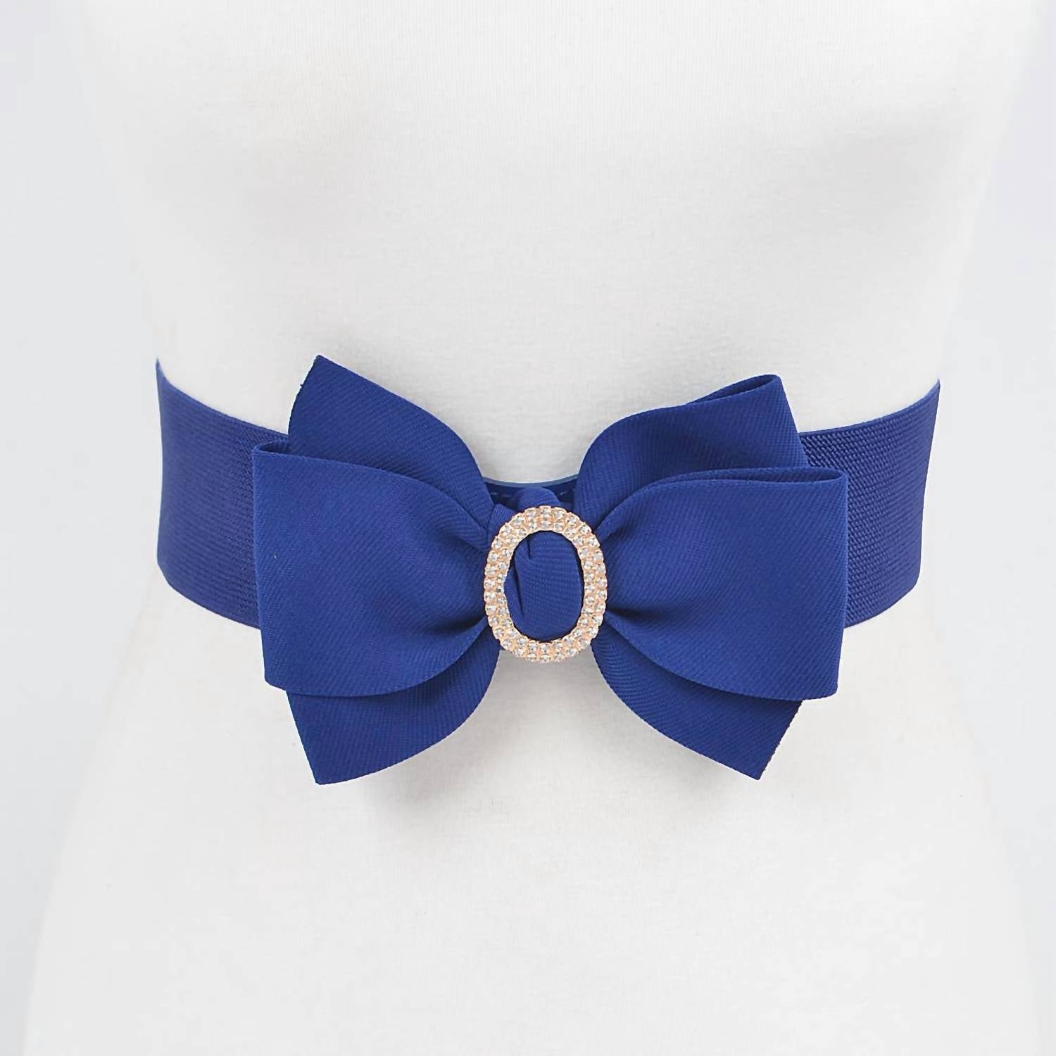 3Am By H&D Accessories - Women's Rhinestone Bow Buckle Stretch Belt