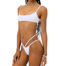 Frankies Bikinis - Layla checkered jacquard bottom