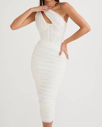 House Of Cb - Valentina Asymmetric Cutout Midi Dress