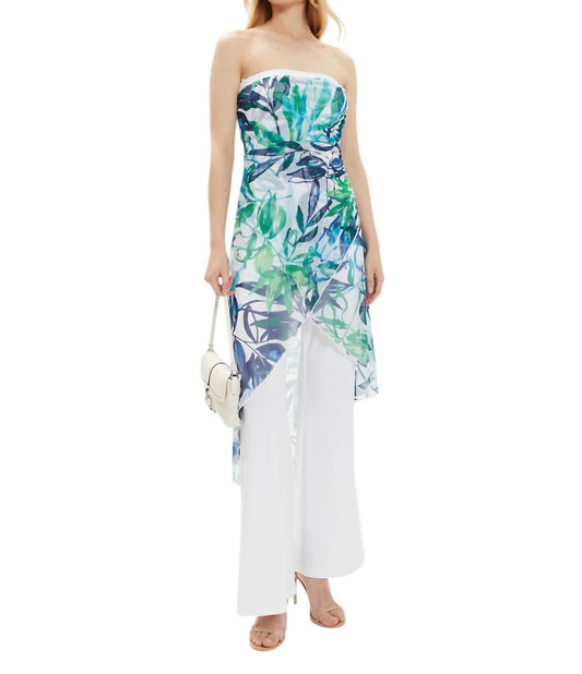 Joseph Ribkoff - MESH AND SILKY KNIT TROPICAL PRINT JUMPSUIT