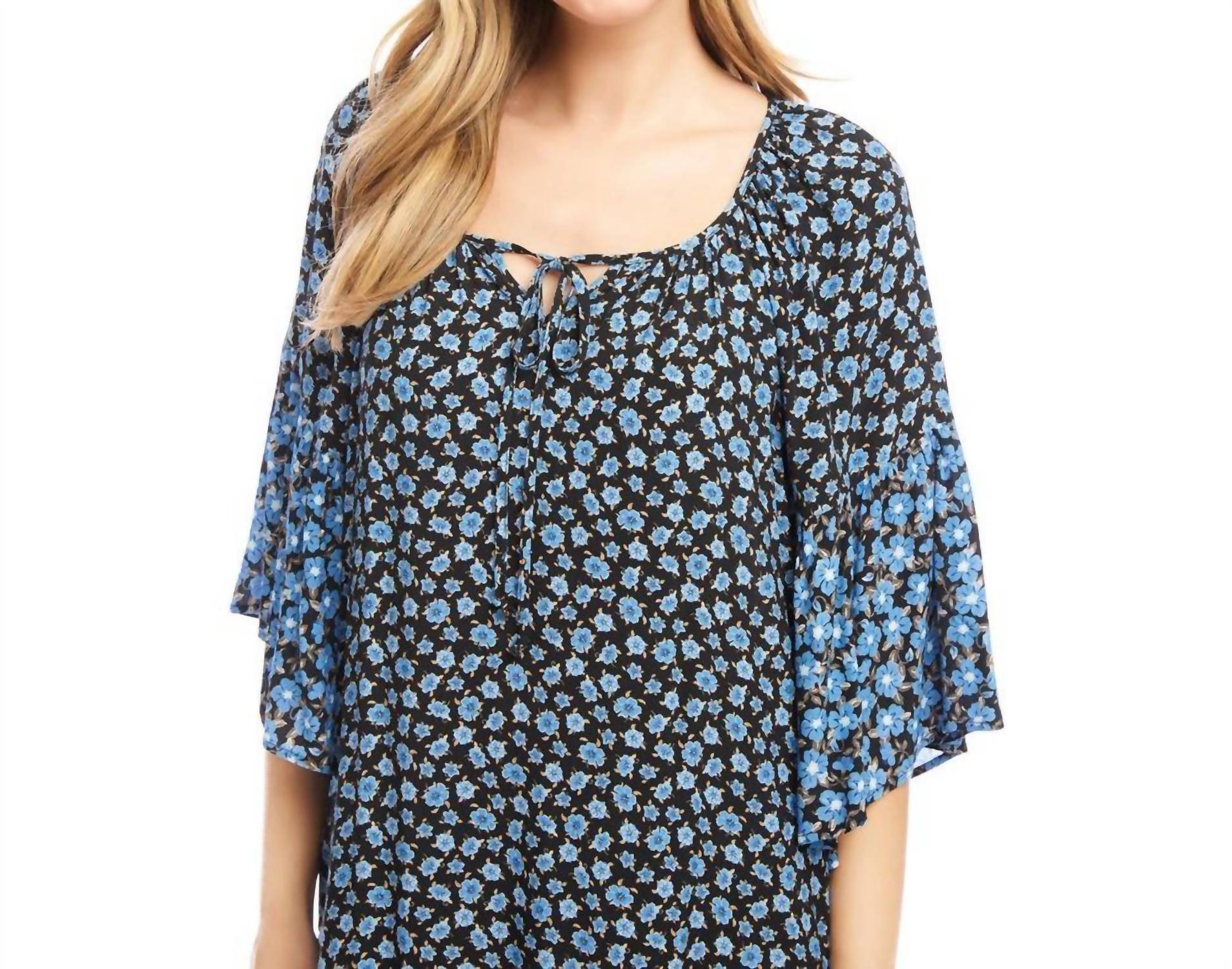 Karen Kane - Contrast Ruffle Hem Mini Dress