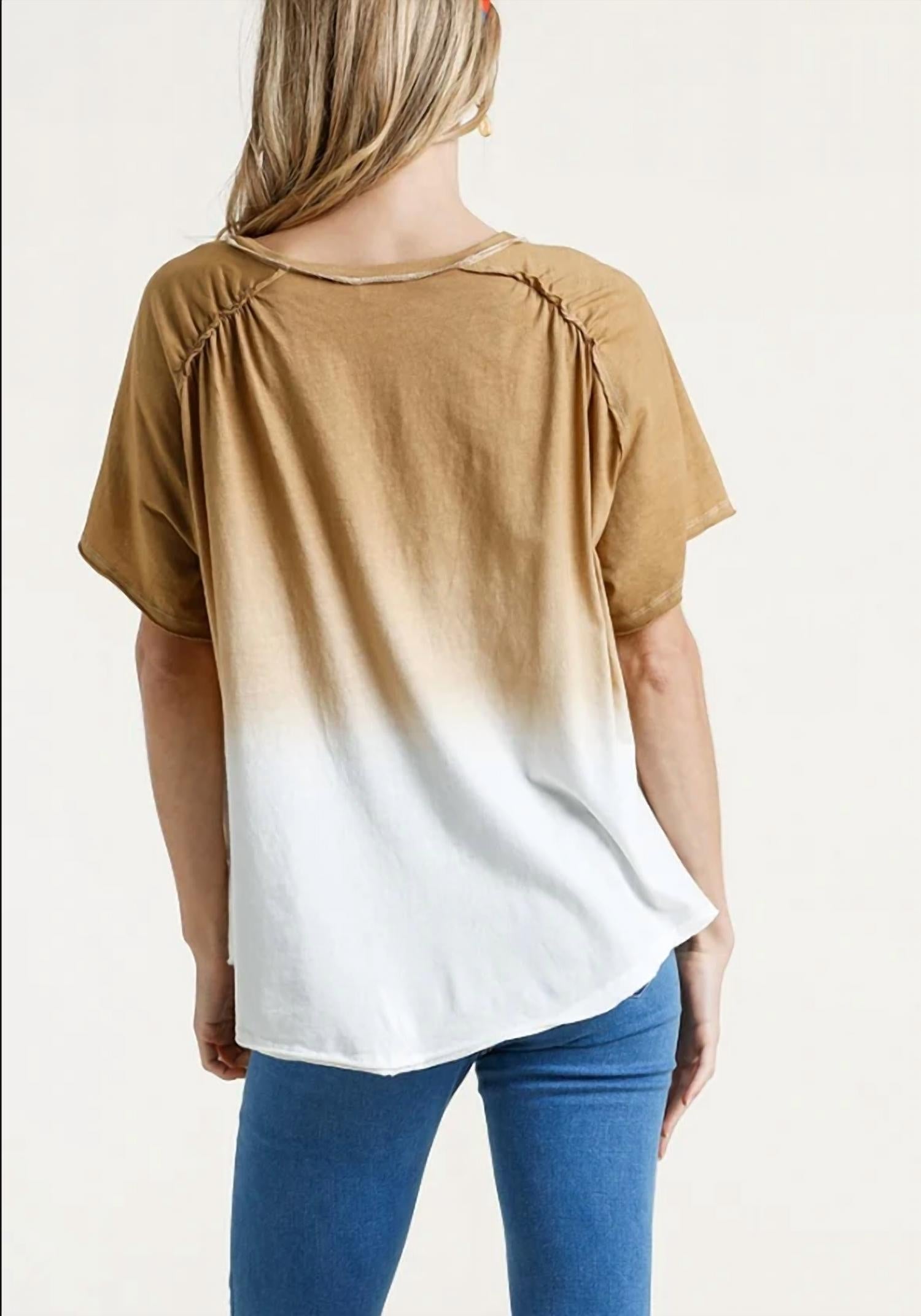 Umgee - Dip Dye Raw Edged Top