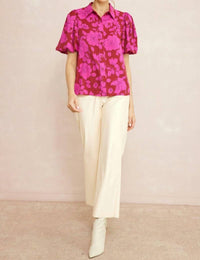 Entro - Floral Button Up Top