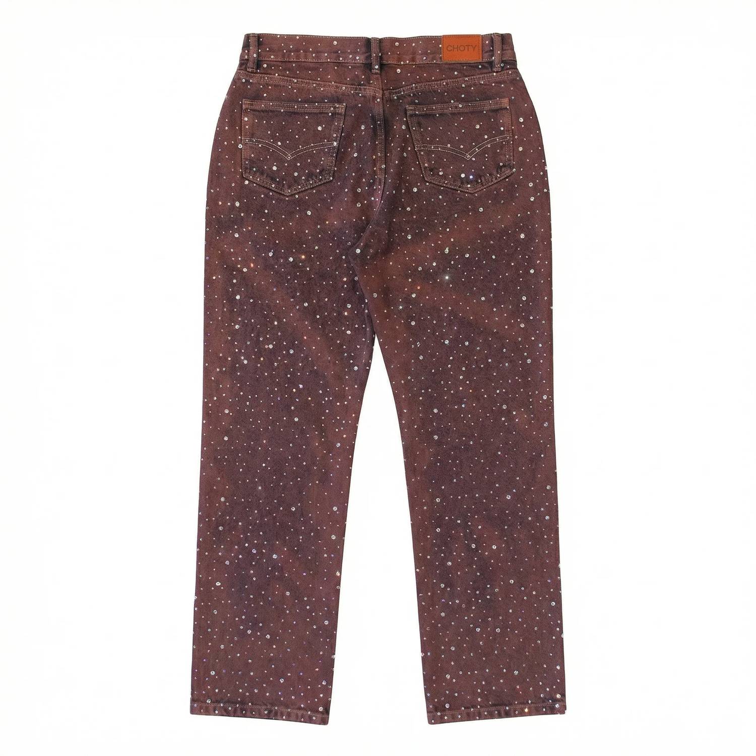 Knotwtr - Women's Rhinestone Denim Straight Jeans