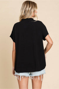 Jodifl Paden Top in black - women's blouse - detail view
