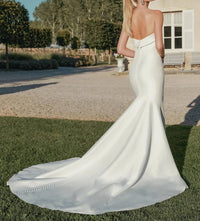 Sincerity - Strapless Stretch Mikado Fit And Flare Wedding Gown