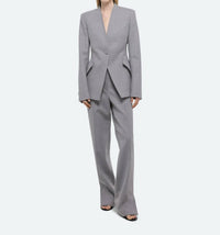 HELMUT LANG Shawl Apex Blazer in light grey melange - women's jacket - view 4