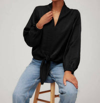 Fifteen Twenty - Scarlet Tie-front Top
