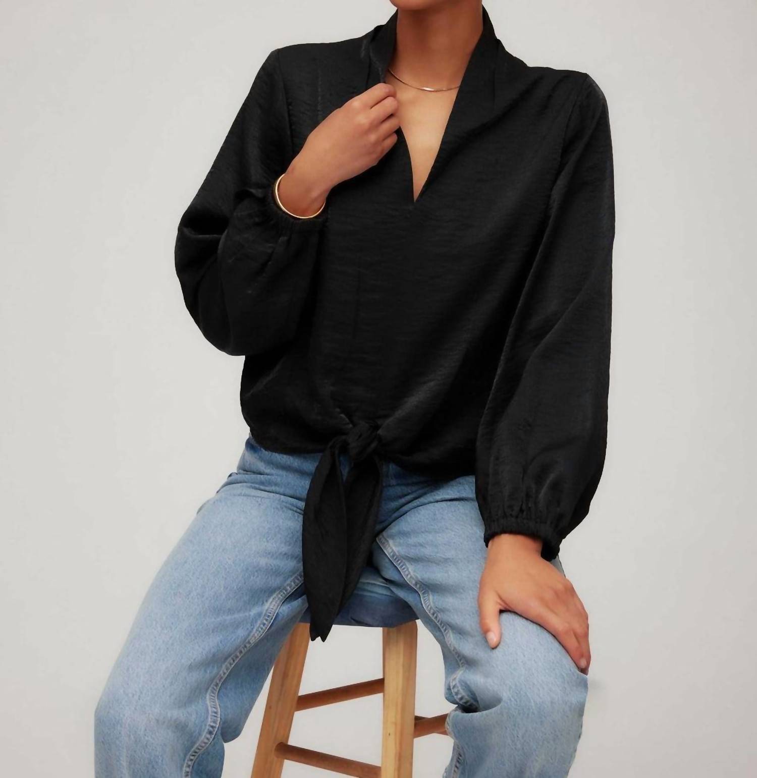 Fifteen Twenty - Scarlet Tie-front Top