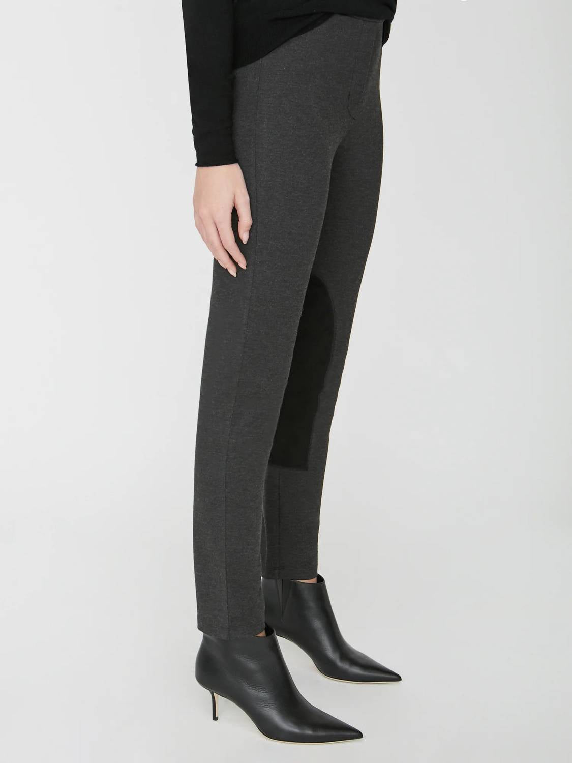 Brochu Walker REMINGTON RIDING PANT in dark charcoal melange combo - women's pants - detail view