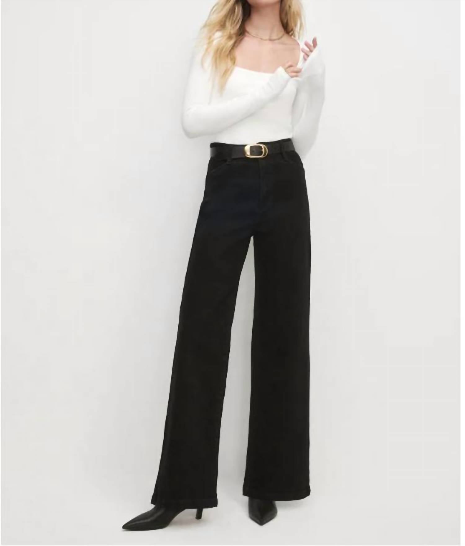Favorite Daughter Mischa Wide Leg Jean in onyx - women's jeans