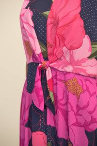 MIXED FLORAL MIDI DRESS