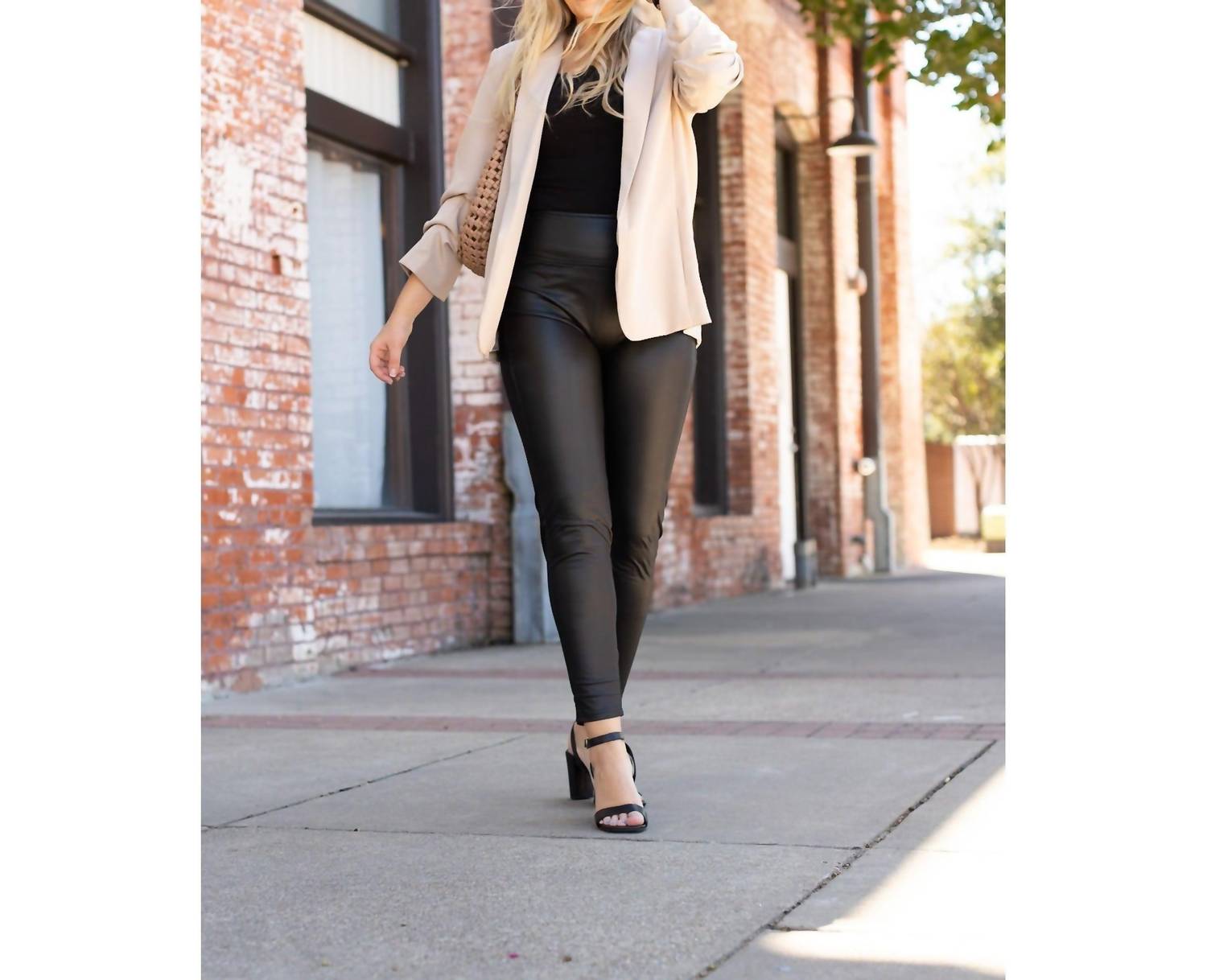 Julia Rose - Farrah High-waisted Faux Leather Leggings