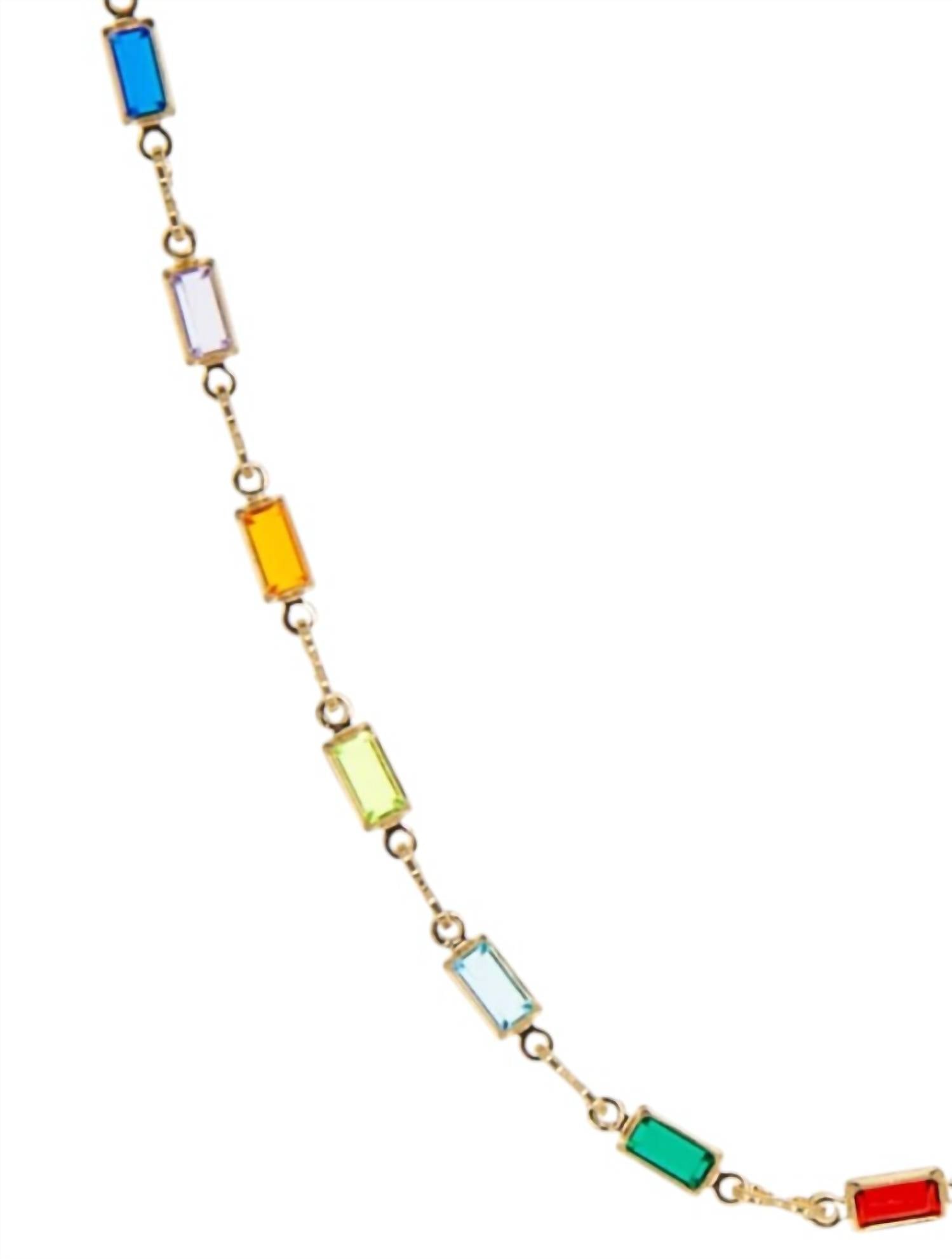 Marlyn Schiff - Women's Rainbow Baguette Necklace