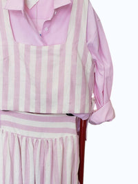 Urban Daizy - Women's Square Neck Striped Two Piece Crop Top & Maxi Skirt Set