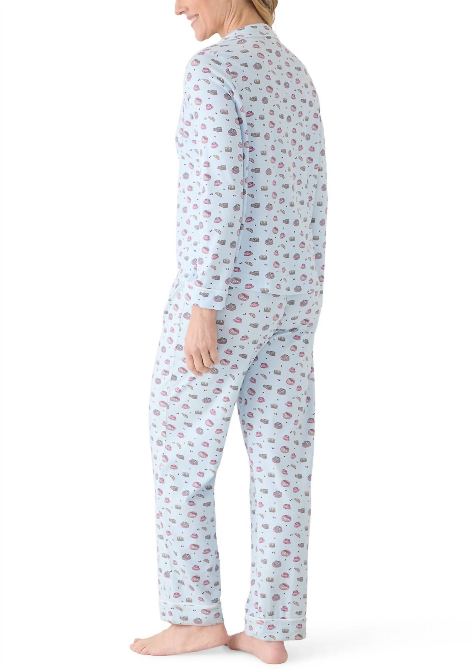 vineyard vines Pima Cotton Long Sleeve Sleep Set in pancakes and waffles - women's intimate - detail view