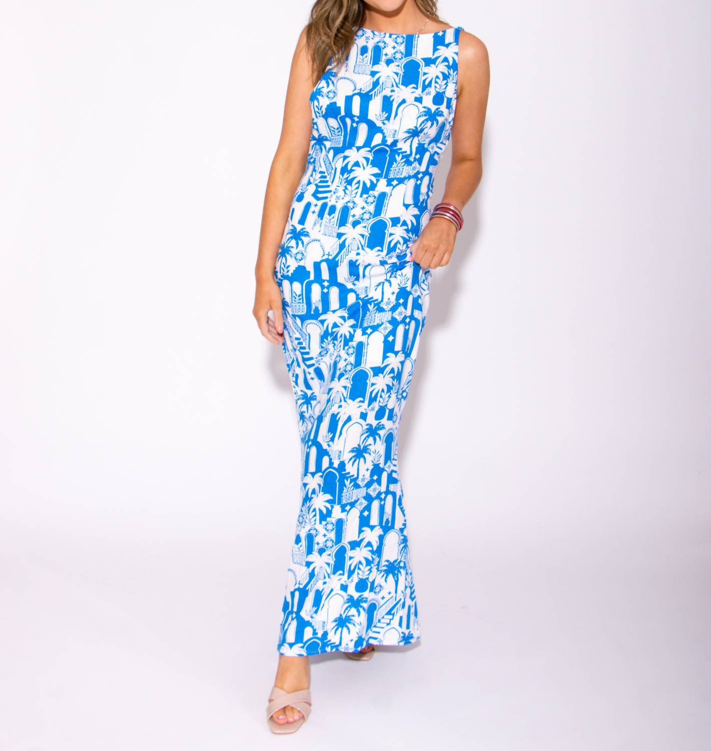 Sugarlips - Women's Stairway To Santorini Maxi Dress