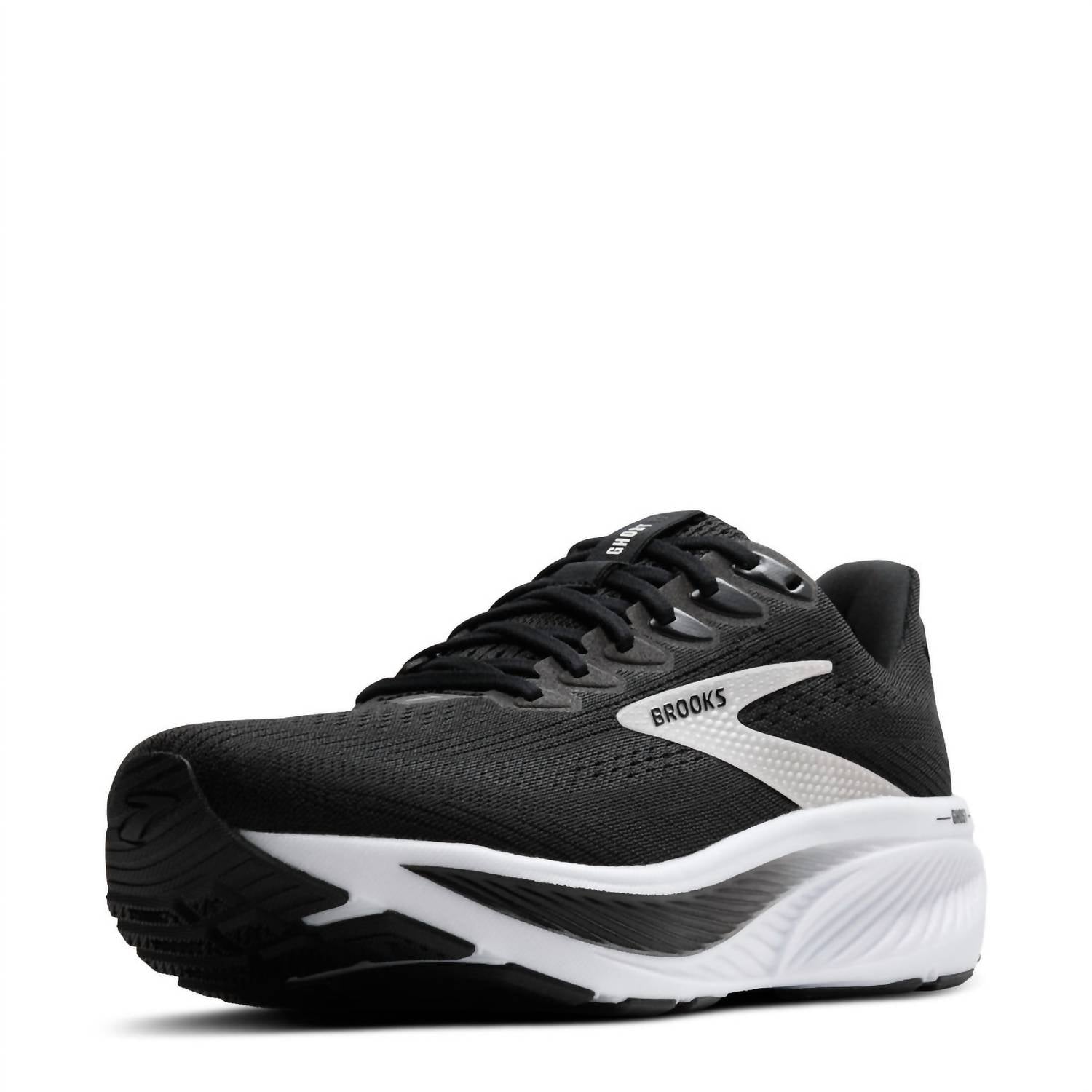 BROOKS Men's Ghost 17 Running Shoe in 090 black grey white - men's shoe