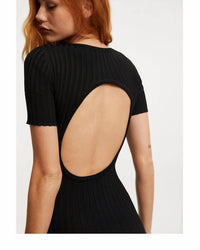 Good American - Rib Open Back Mini Dress