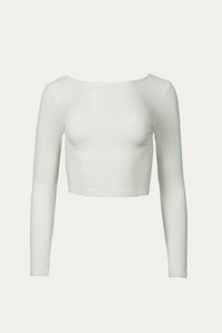 RIBBED OPEN-BACK STRETCH-MODAL TOP