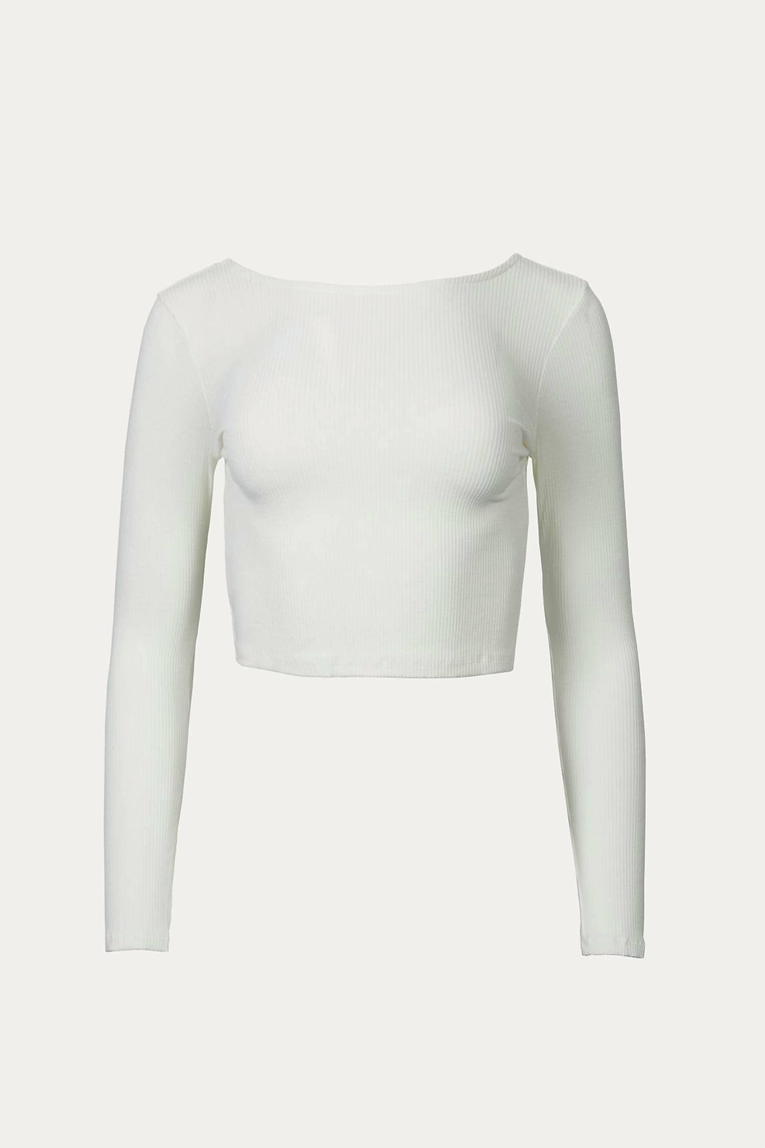 RIBBED OPEN-BACK STRETCH-MODAL TOP