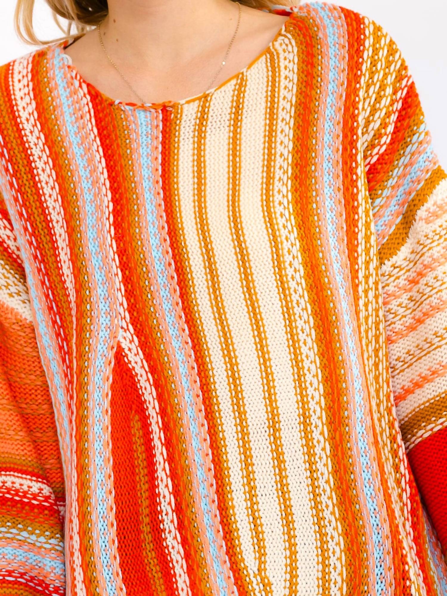 Little Secret Of Mine - Colorblock Long Sleeve Stripe Sweater