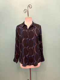 Apny - Women's Circles Button Down Blouse
