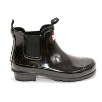 HUNTER Girls Gloss Chelsea Boots in black - kids' shoe - alternate view