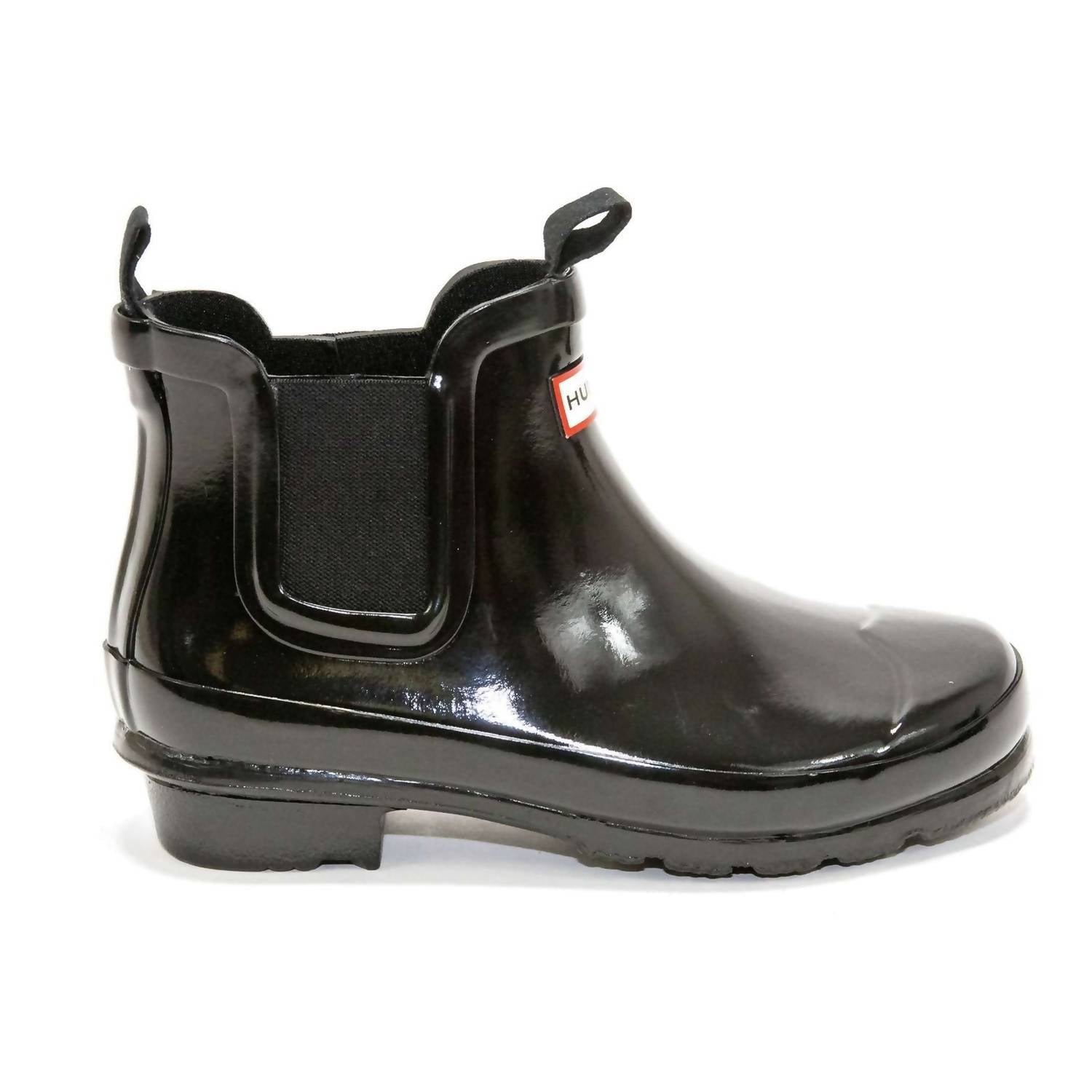 HUNTER Girls Gloss Chelsea Boots in black - kids' shoe - alternate view