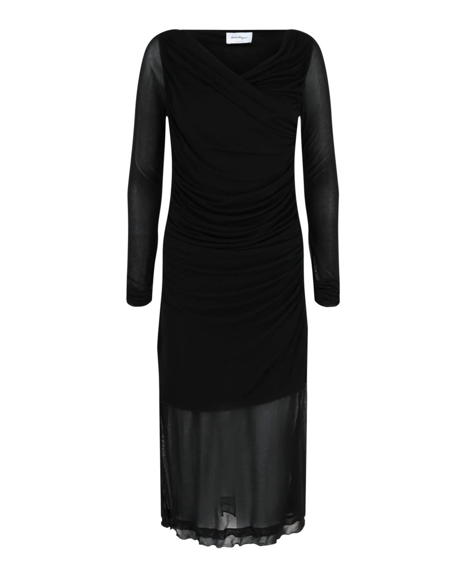 Salvatore Ferragamo - Women's Ruched Long Sleeve Mini Dress
