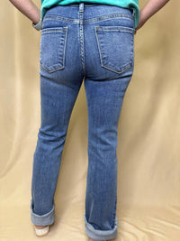 Risen - Mid Rise Long Straight Leg Jeans
