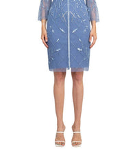 Adrianna Papell - Boat Neck Mesh Dress
