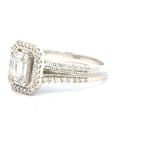 Aamiaa - 0.66 Carat Natural Diamond Emerald Cut Double Halo Engagement Ring