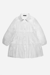 DELUC Gomera Mini Shirt Dress in white - women's dress - view 4