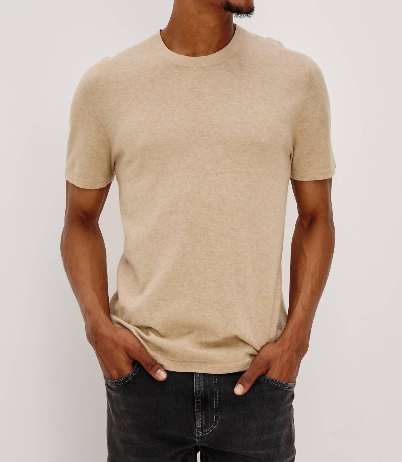 Rails Mason Crewneck T-shirt in oat heather - men's t-shirt - alternate view