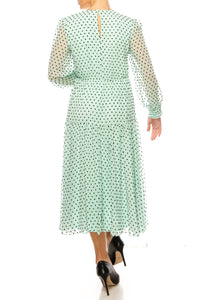 Maison Tara - Long Sleeve Empire Waist Maxi Dress