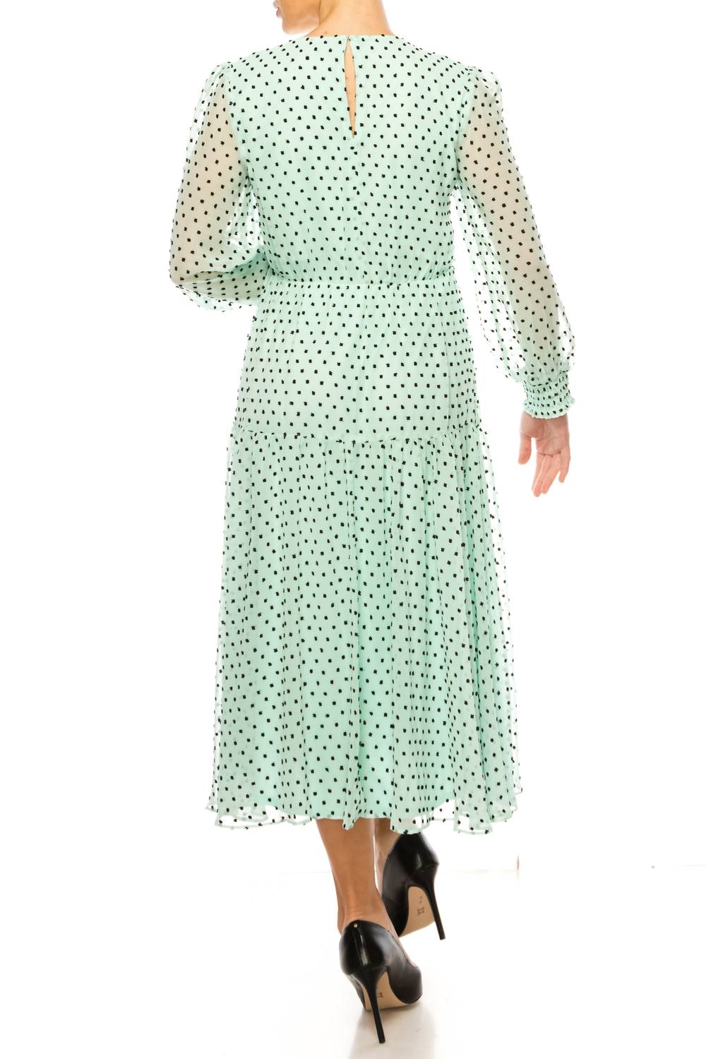 Maison Tara - Long Sleeve Empire Waist Maxi Dress