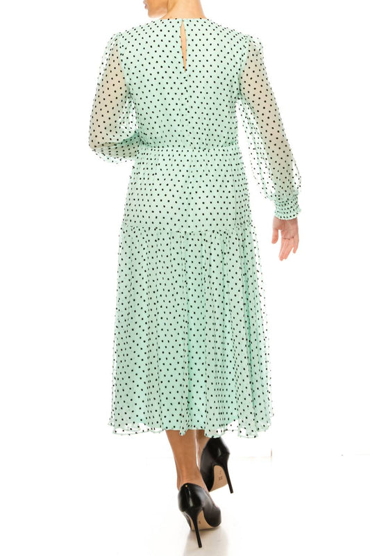 Maison Tara - Long Sleeve Empire Waist Maxi Dress