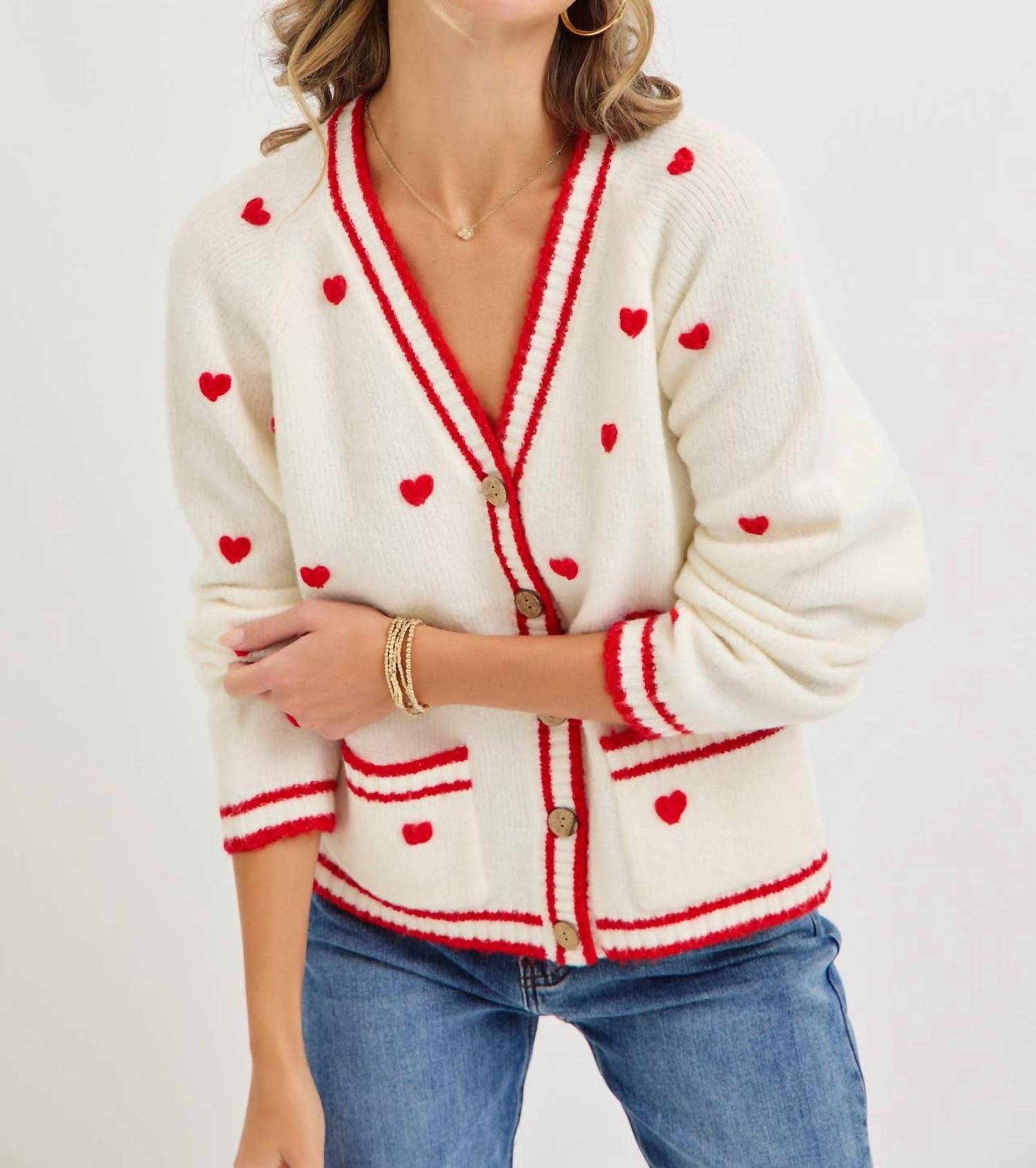 Sweet Lovely By Jen - SWEET VALENTINE HEART CARDIGAN