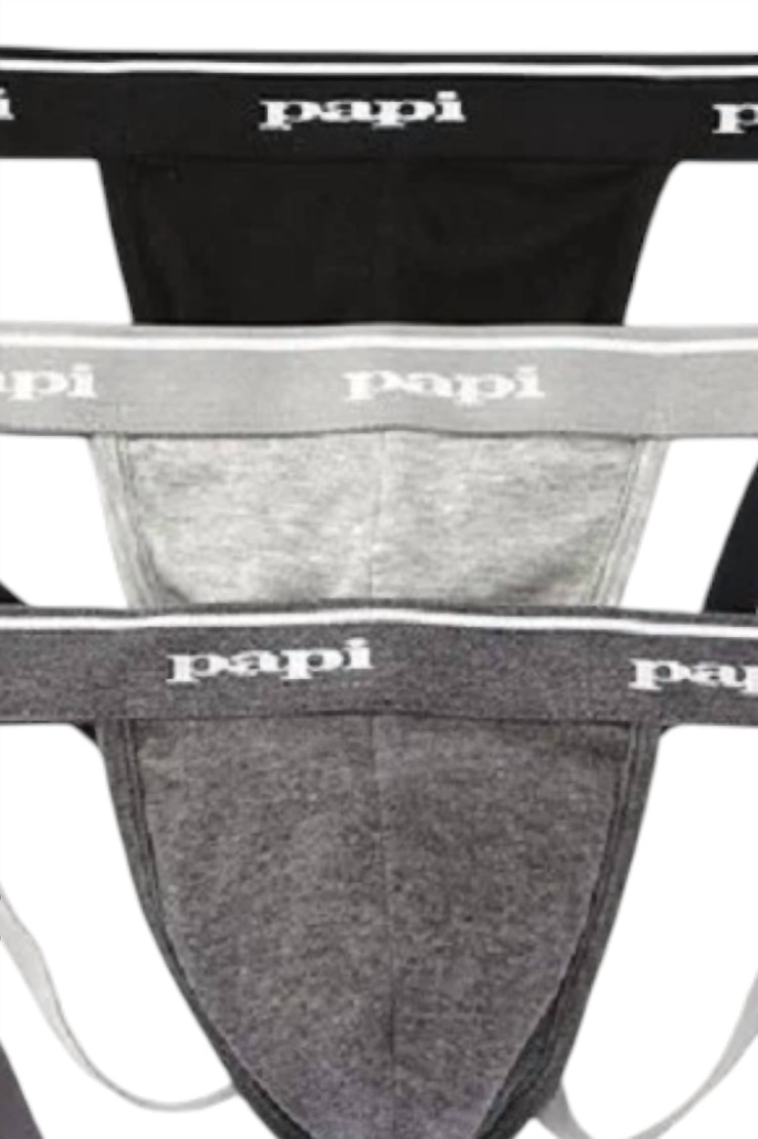 Papi - Men's Cotton Jockstrap Briefs - 3 Pack