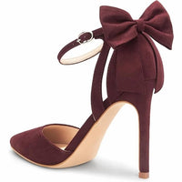 Carcuume - Women's Bow Closed Toe Heel Shoes